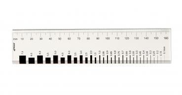 Risslinela Acryl 17 cm - schwarze Skala